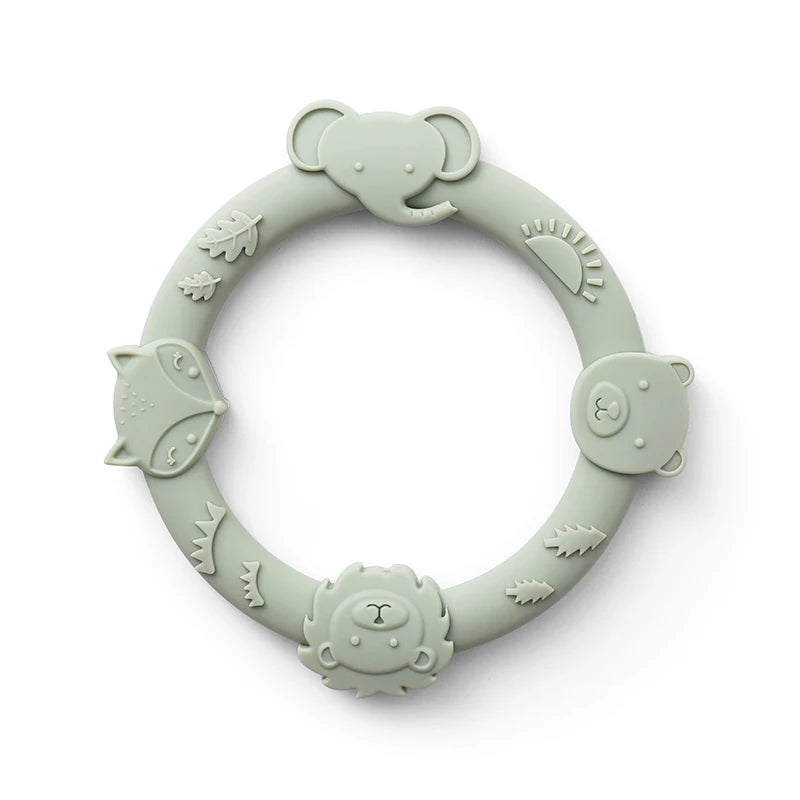 Cute Animal Baby Silicone Teethers Newborn Safe Teething Chewing Toys Baby Shower Gift Easy To Clean, Ages 3 Months+