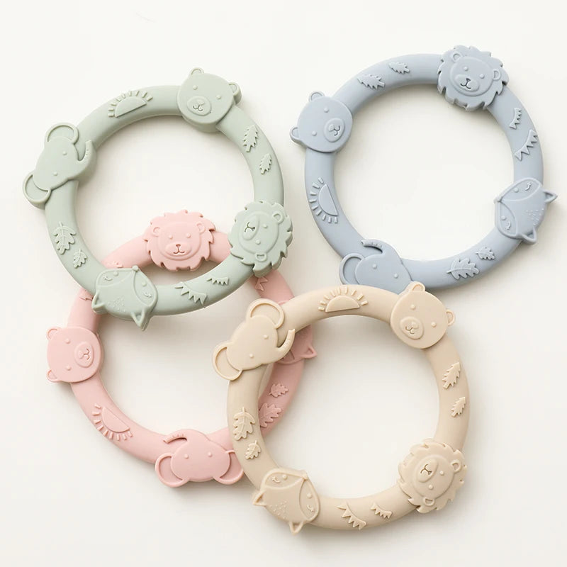 Cute Animal Baby Silicone Teethers Newborn Safe Teething Chewing Toys Baby Shower Gift Easy To Clean, Ages 3 Months+