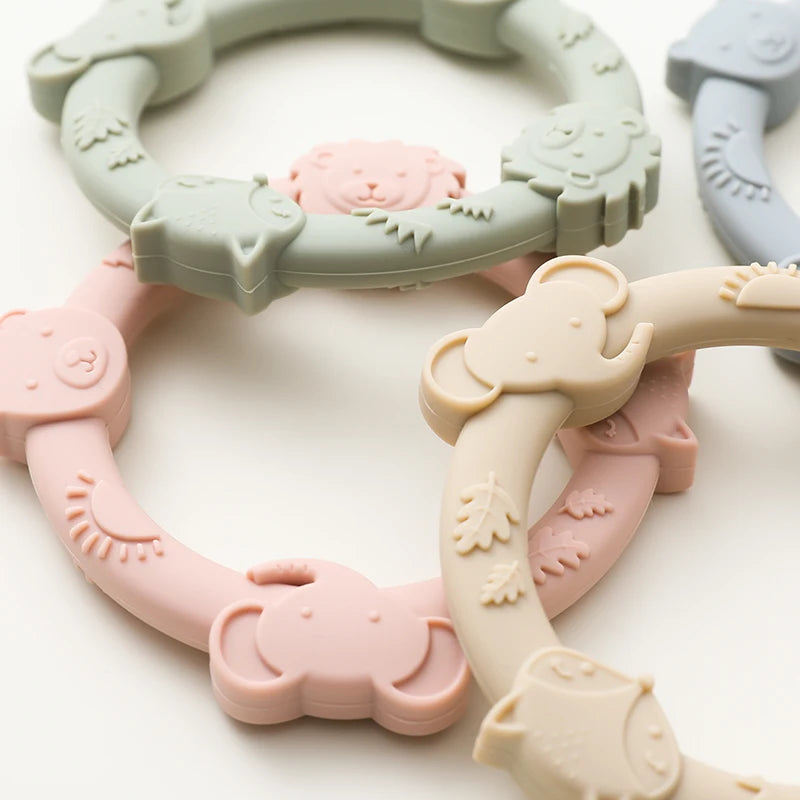 Cute Animal Baby Silicone Teethers Newborn Safe Teething Chewing Toys Baby Shower Gift Easy To Clean, Ages 3 Months+