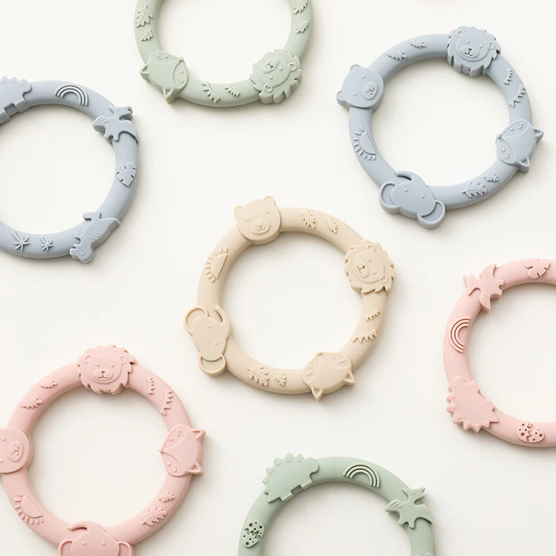 Cute Animal Baby Silicone Teethers Newborn Safe Teething Chewing Toys Baby Shower Gift Easy To Clean, Ages 3 Months+