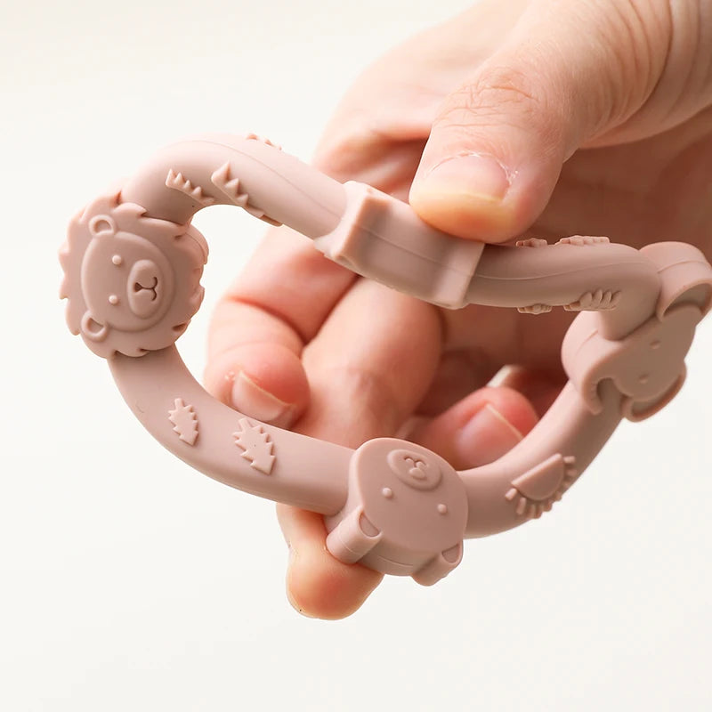 Cute Animal Baby Silicone Teethers Newborn Safe Teething Chewing Toys Baby Shower Gift Easy To Clean, Ages 3 Months+