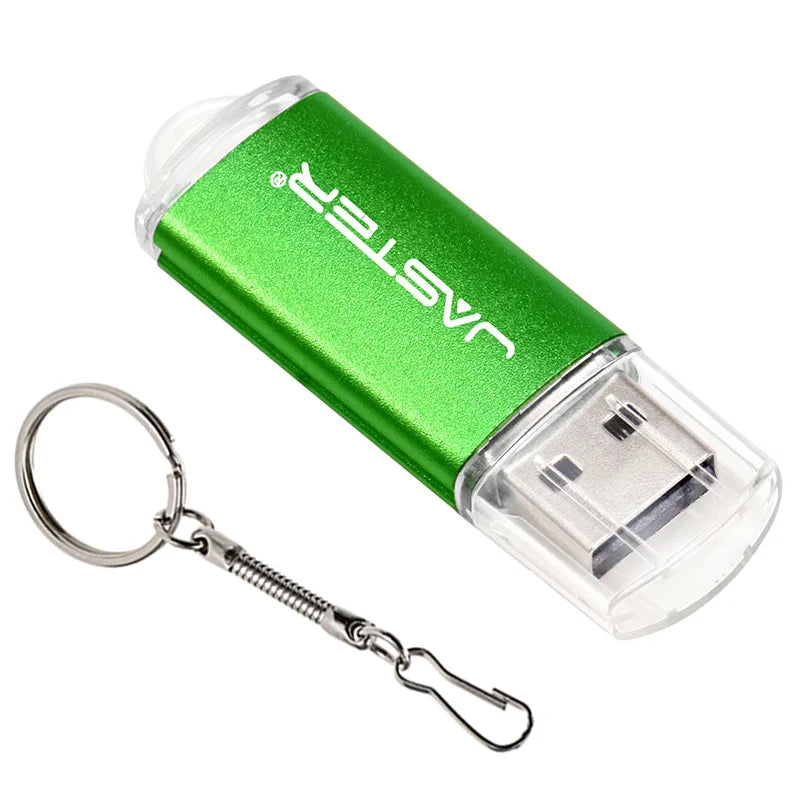 JASTER New Creative With Key Chain USB 2.0 Flash Drive 128GB 64GB 32GB 16GB 8GB 4GB Pendrive Fashion 9 Colors U Stick Gift
