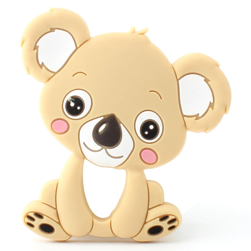 1Pcs Silicone Teether Animal Koala Rodent Cartoon Food Grade DIY Baby Necklace Pendant Oral Care Baby Teether Toys