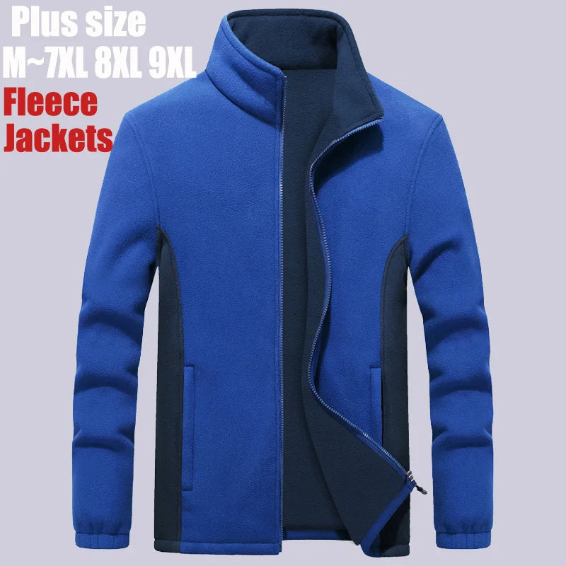 Plus size 7XL 8XL 9XL Mens Softshell Fleece Jackets Male Warm Sweatshirt Thermal Coats windbreaker Sports Camping Men Clothiing