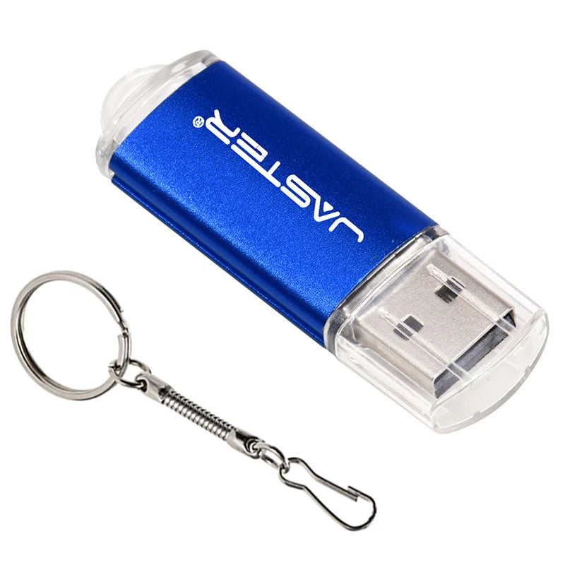 JASTER New Creative With Key Chain USB 2.0 Flash Drive 128GB 64GB 32GB 16GB 8GB 4GB Pendrive Fashion 9 Colors U Stick Gift