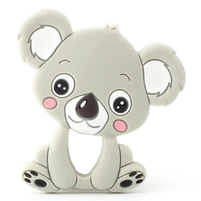 1Pcs Silicone Teether Animal Koala Rodent Cartoon Food Grade DIY Baby Necklace Pendant Oral Care Baby Teether Toys