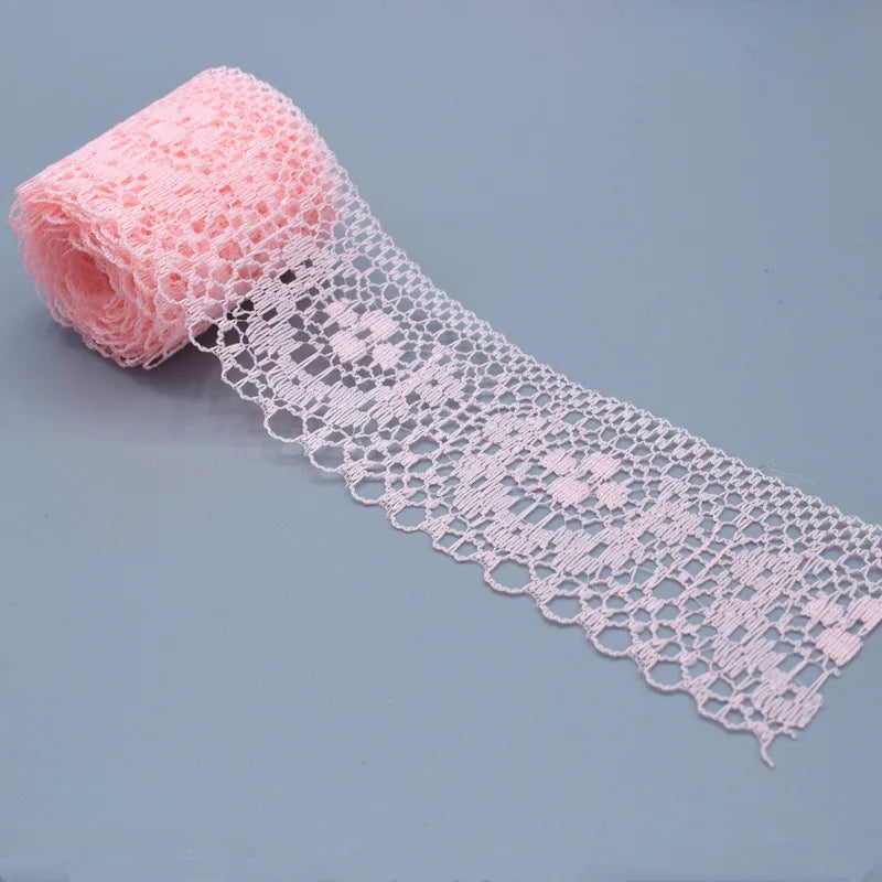 4cm Width White Decorative Lace Trim Fabric Wedding Birthday Christmas Goods Craft DIY Embroidery and Skirt Intimate Accessories