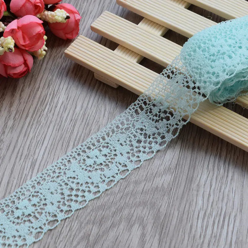 4cm Width White Decorative Lace Trim Fabric Wedding Birthday Christmas Goods Craft DIY Embroidery and Skirt Intimate Accessories
