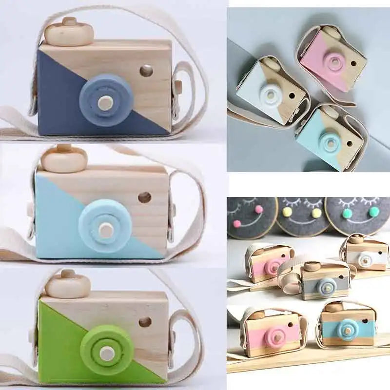 Cute Nordic Hanging Wooden Camera Toys Kids Toys Gift 9.5X6X3cm Room Decor Furnishing Articles Christmas Gift Wooden Toy