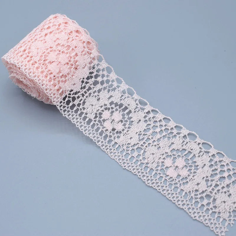 4cm Width White Decorative Lace Trim Fabric Wedding Birthday Christmas Goods Craft DIY Embroidery and Skirt Intimate Accessories