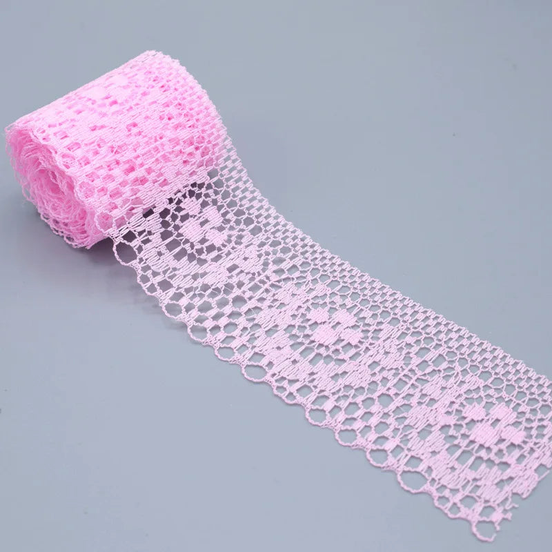 4cm Width White Decorative Lace Trim Fabric Wedding Birthday Christmas Goods Craft DIY Embroidery and Skirt Intimate Accessories