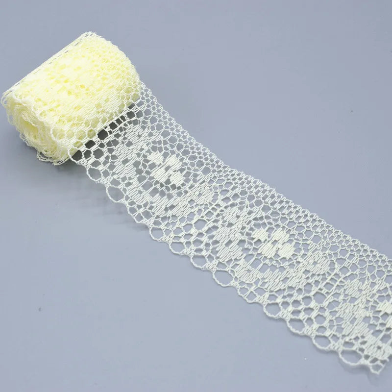 4cm Width White Decorative Lace Trim Fabric Wedding Birthday Christmas Goods Craft DIY Embroidery and Skirt Intimate Accessories