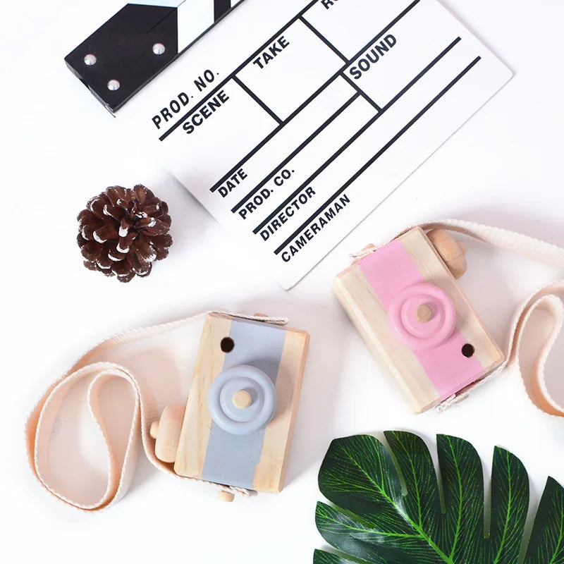 Cute Nordic Hanging Wooden Camera Toys Kids Toys Gift 9.5X6X3cm Room Decor Furnishing Articles Christmas Gift Wooden Toy
