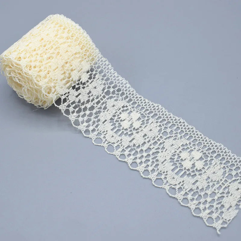 4cm Width White Decorative Lace Trim Fabric Wedding Birthday Christmas Goods Craft DIY Embroidery and Skirt Intimate Accessories