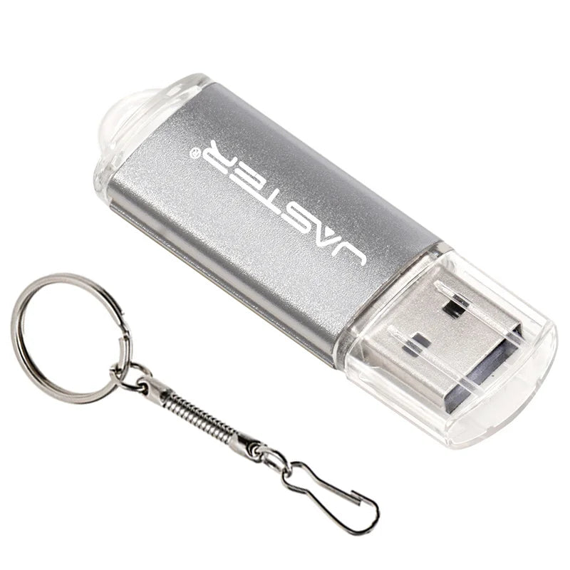 JASTER New Creative With Key Chain USB 2.0 Flash Drive 128GB 64GB 32GB 16GB 8GB 4GB Pendrive Fashion 9 Colors U Stick Gift