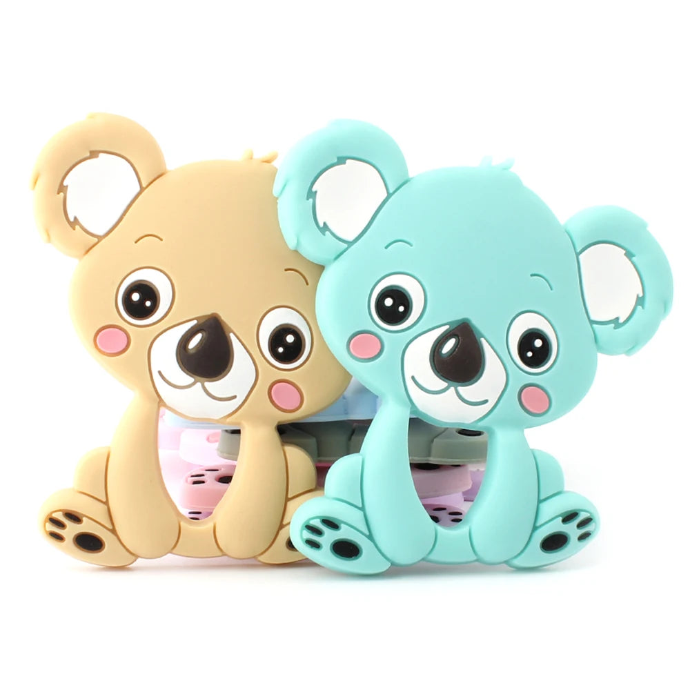 1Pcs Silicone Teether Animal Koala Rodent Cartoon Food Grade DIY Baby Necklace Pendant Oral Care Baby Teether Toys