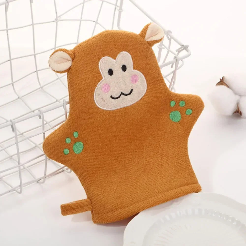 Baby Bath Gloves for Kids Toddlers Cartoon Animal Shape Shower Brush Washcloth for Bathing Children Wash Clean Shower Massage
