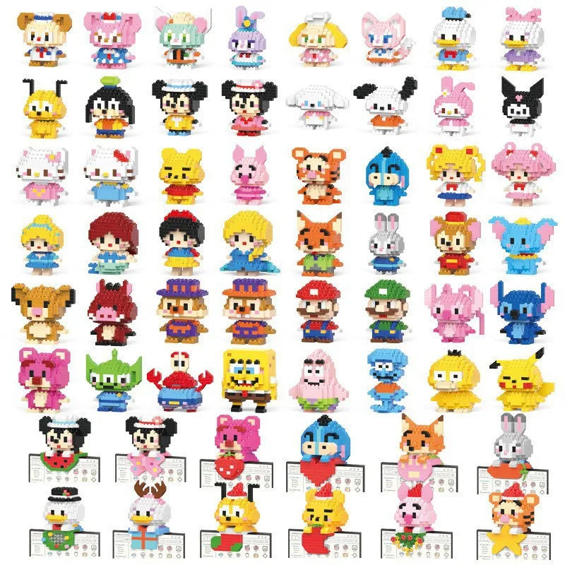 Cartoon Kuromi Cinnamoroll Block Character Assembled Model Building Block Dolls Toy Children Gif