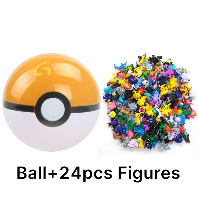 Funny Joy Pokemoning Toys 7Cm Elf Ball 2-3cm Anime Action PokeBall Figures Monster Toy Model Dolls Children Christmas Gift