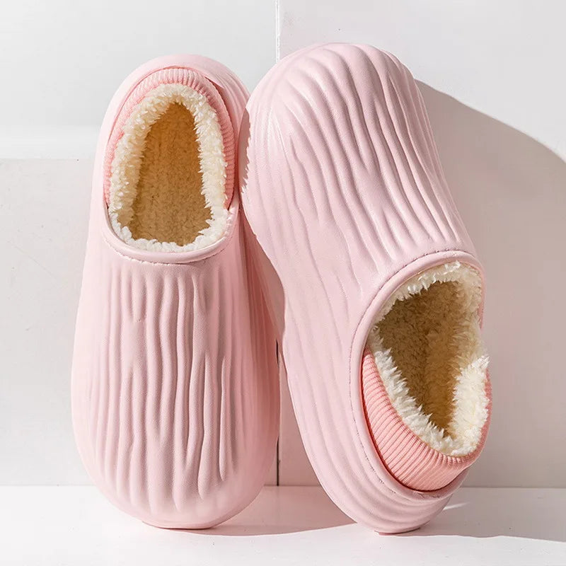 New Fashion Cotton Clogs Slippers Men Winter Warm Home Cotton Shoes Waterproof Garden Shoes Indoor Slip On Shoes For Men