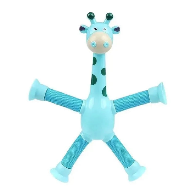 Children Christmas Suction Cup Toys Pop Tubes Stress Relief Telescopic Giraffe Fidget Sensory Bellows Anti-stress Squeeze Toy