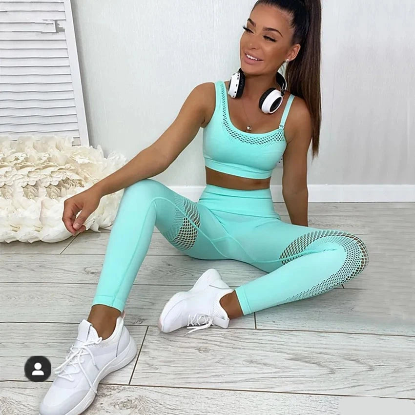 2024 1/2Pcs Seamless Yoga Set Women Gym Sportswear Outfit Yoga Pant Leggings One Shoulder Sports Bra Workout Cloth Tracksuit