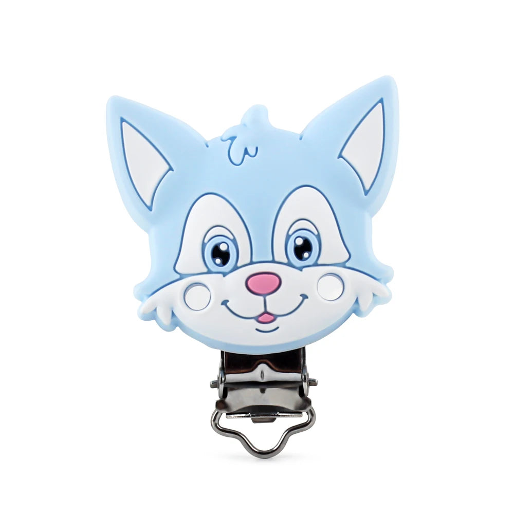 3pcs Silicone Pacifier Clips Teether Bear Fox Unicorn Baby Teething Teether Clip Necklace Beads Tool Nurs Accessories Food Grade