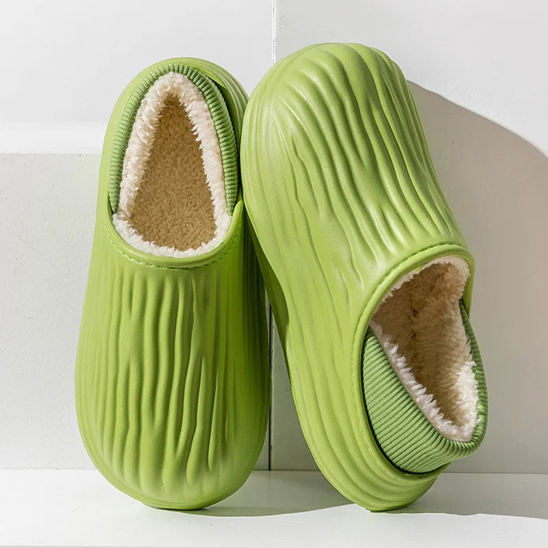New Fashion Cotton Clogs Slippers Men Winter Warm Home Cotton Shoes Waterproof Garden Shoes Indoor Slip On Shoes For Men