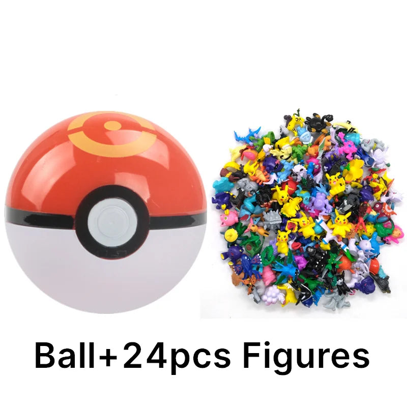 Funny Joy Pokemoning Toys 7Cm Elf Ball 2-3cm Anime Action PokeBall Figures Monster Toy Model Dolls Children Christmas Gift