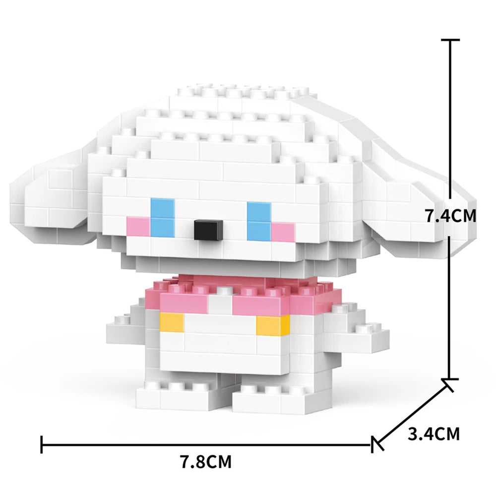 Cartoon Kuromi Cinnamoroll Block Character Assembled Model Building Block Dolls Toy Children Gif