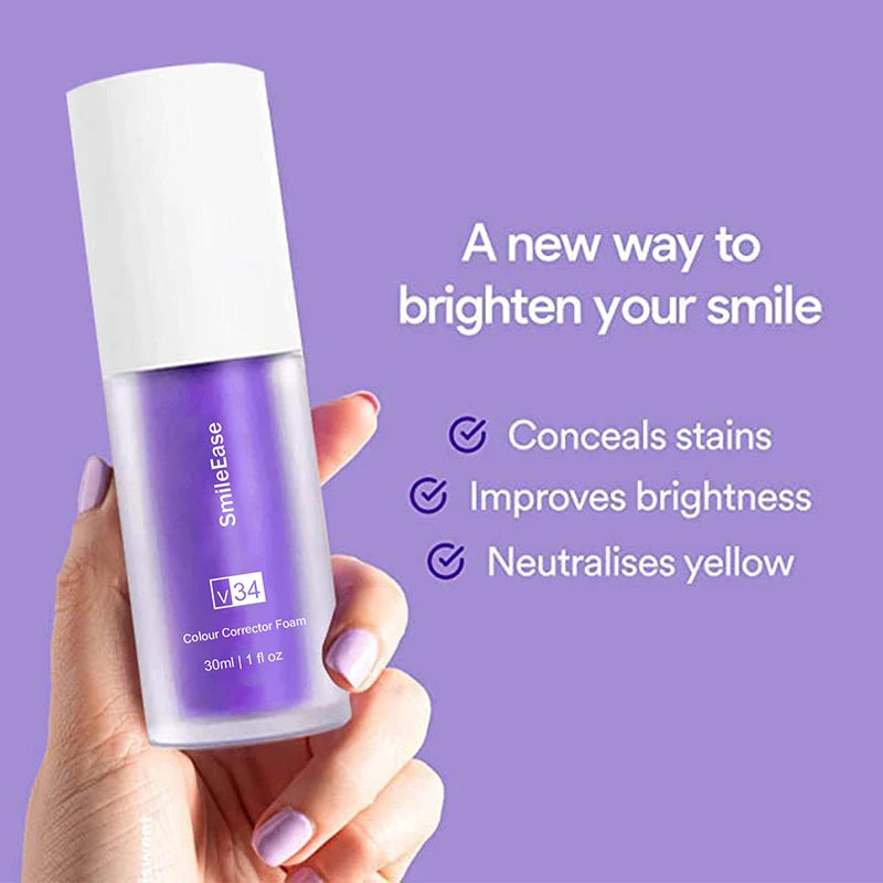 30ml V34 Purple Whitening Fresh Breath Brightening Toothpaste Remove Stains Reduce Yellowing Care For Teeth Gums Oral Care