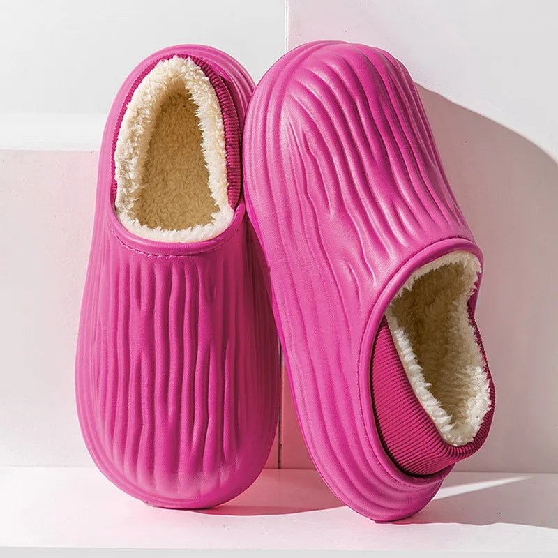New Fashion Cotton Clogs Slippers Men Winter Warm Home Cotton Shoes Waterproof Garden Shoes Indoor Slip On Shoes For Men