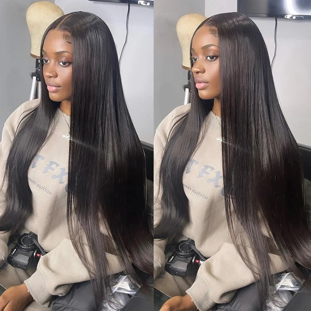 30 Inch Lace Front Wig Brazilian Bone Straight Human Hair Wig HD Transparent 13X4 Lace Frontal Wig 4X4 Closue Wigs For Women