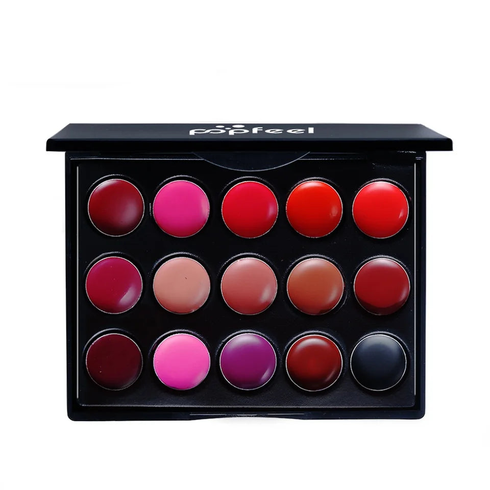 15 Colors/Set Lip Gloss Palette Women Moisturizing LongLasting Matte Lipstick Women Girls Lipstick Nude Lip Cosmetic Makeup Tool