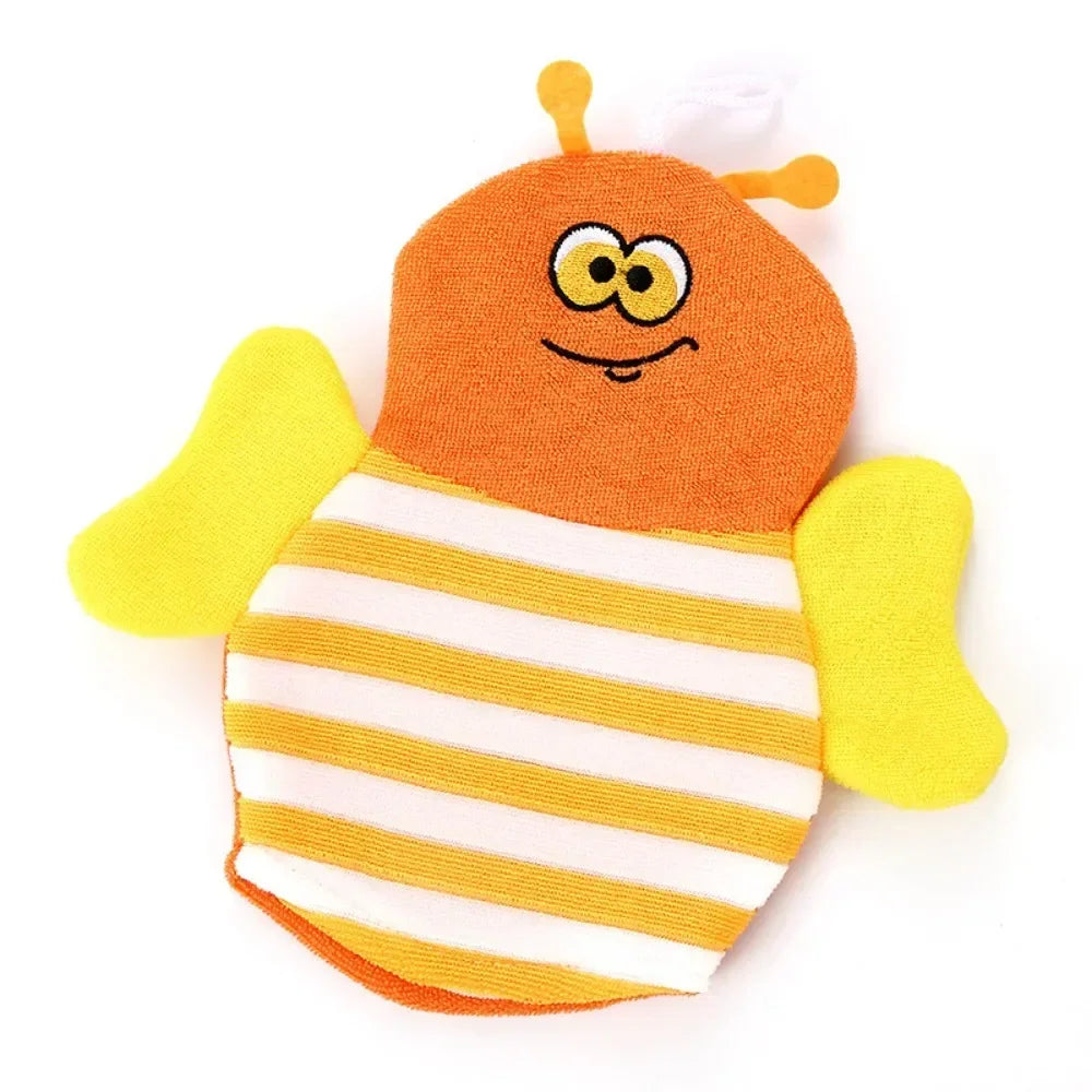 Baby Bath Gloves for Kids Toddlers Cartoon Animal Shape Shower Brush Washcloth for Bathing Children Wash Clean Shower Massage