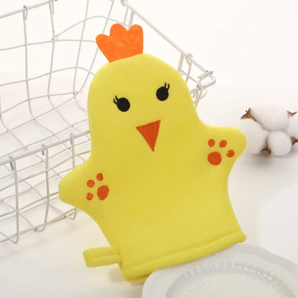 Baby Bath Gloves for Kids Toddlers Cartoon Animal Shape Shower Brush Washcloth for Bathing Children Wash Clean Shower Massage