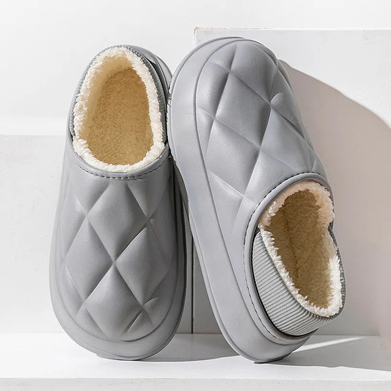New Fashion Cotton Clogs Slippers Men Winter Warm Home Cotton Shoes Waterproof Garden Shoes Indoor Slip On Shoes For Men