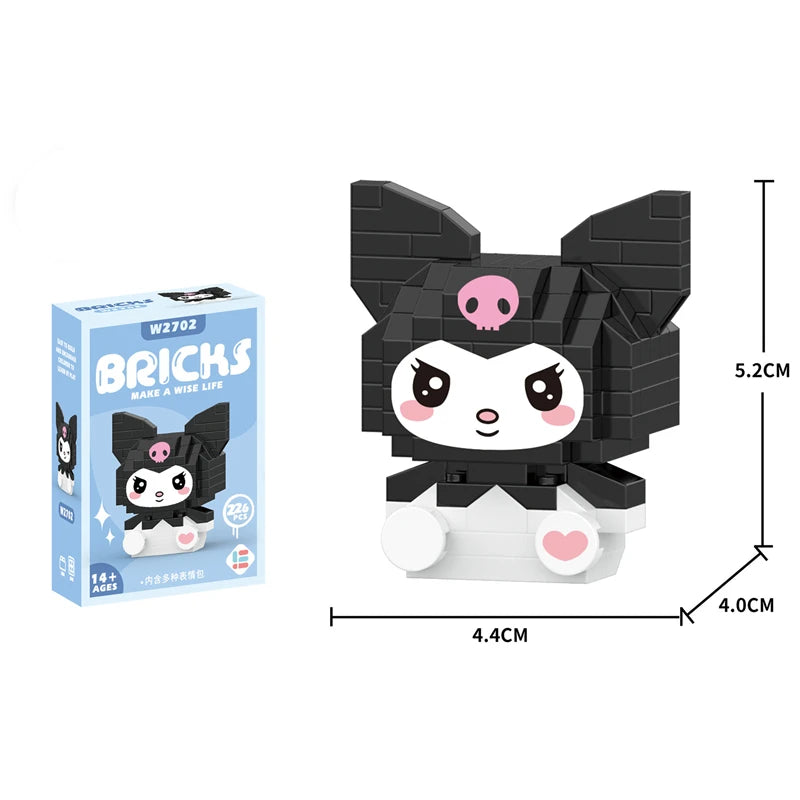 Cartoon Kuromi Cinnamoroll Block Character Assembled Model Building Block Dolls Toy Children Gif
