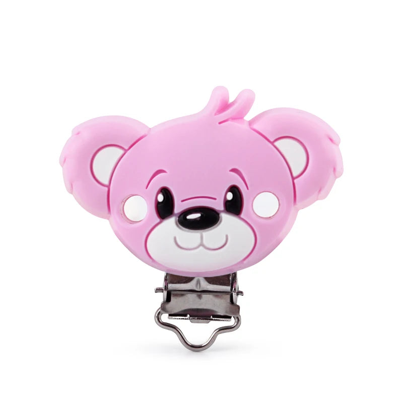 3pcs Silicone Pacifier Clips Teether Bear Fox Unicorn Baby Teething Teether Clip Necklace Beads Tool Nurs Accessories Food Grade