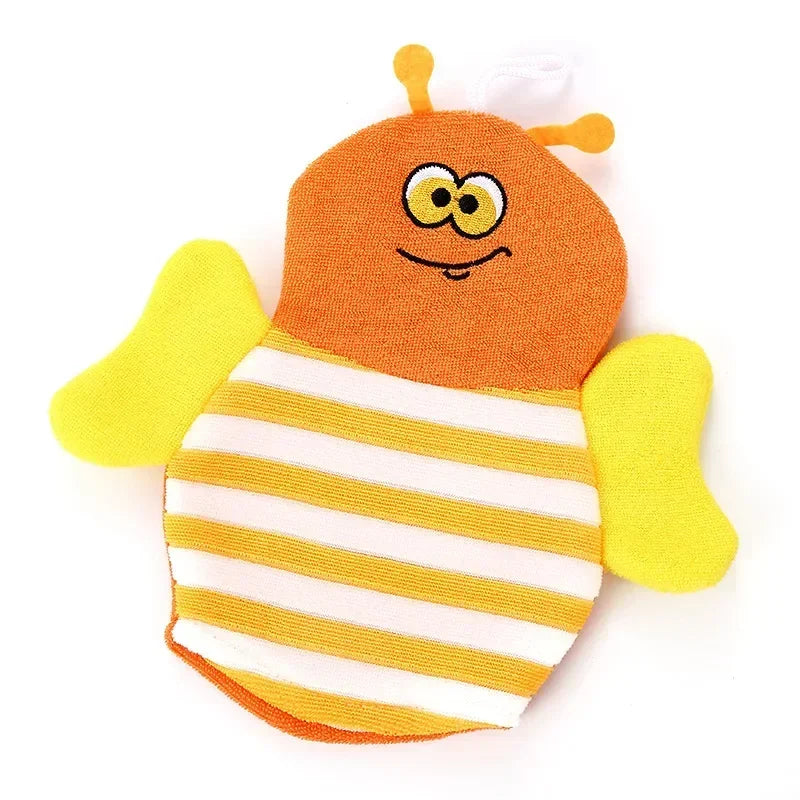 Baby Bath Gloves for Kids Toddlers Cartoon Animal Shape Shower Brush Washcloth for Bathing Children Wash Clean Shower Massage