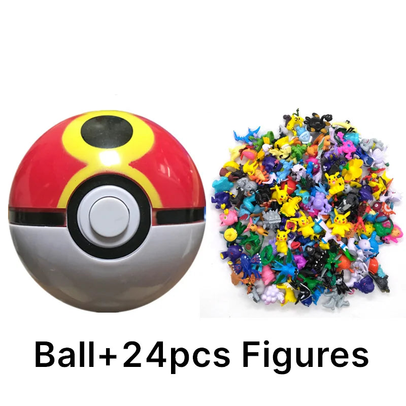 Funny Joy Pokemoning Toys 7Cm Elf Ball 2-3cm Anime Action PokeBall Figures Monster Toy Model Dolls Children Christmas Gift