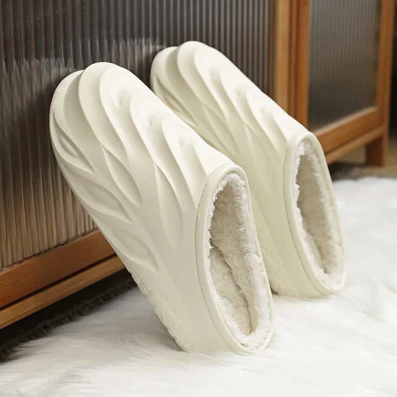 New Fashion Cotton Clogs Slippers Men Winter Warm Home Cotton Shoes Waterproof Garden Shoes Indoor Slip On Shoes For Men