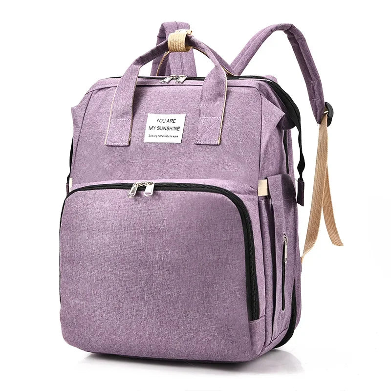 New Diaper Baby Bags with Bed Mummy Bag Waterproof Nylon Maternity Nappy Moms Backpack Baby Nursing Changing Bag For Baby Care