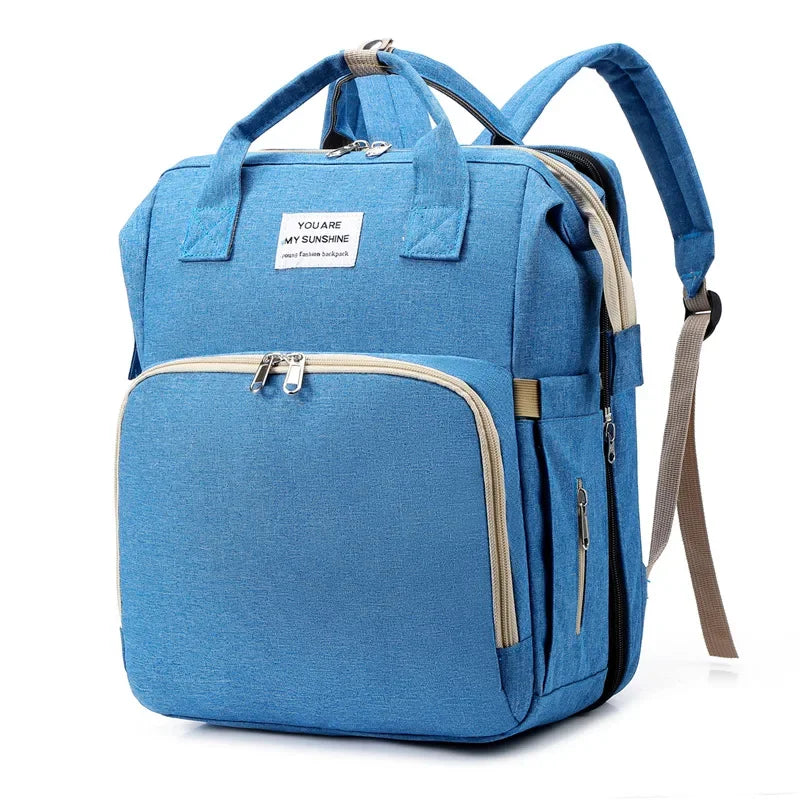 New Diaper Baby Bags with Bed Mummy Bag Waterproof Nylon Maternity Nappy Moms Backpack Baby Nursing Changing Bag For Baby Care