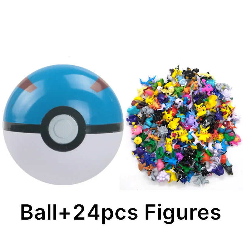 Funny Joy Pokemoning Toys 7Cm Elf Ball 2-3cm Anime Action PokeBall Figures Monster Toy Model Dolls Children Christmas Gift