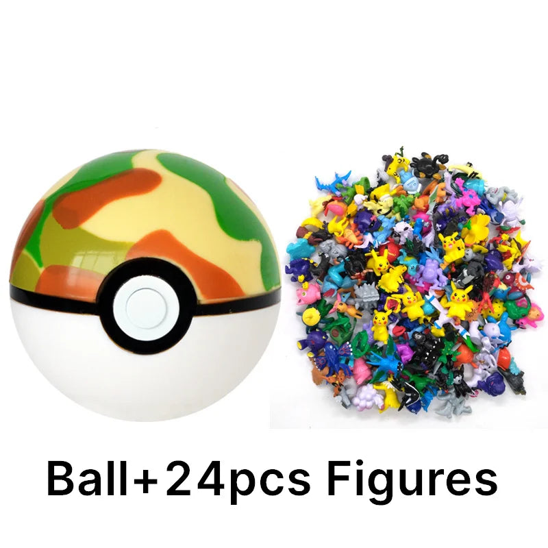 Funny Joy Pokemoning Toys 7Cm Elf Ball 2-3cm Anime Action PokeBall Figures Monster Toy Model Dolls Children Christmas Gift