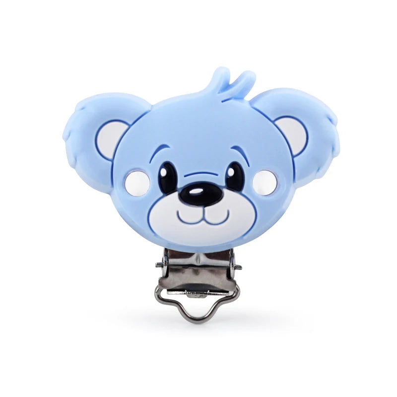 3pcs Silicone Pacifier Clips Teether Bear Fox Unicorn Baby Teething Teether Clip Necklace Beads Tool Nurs Accessories Food Grade