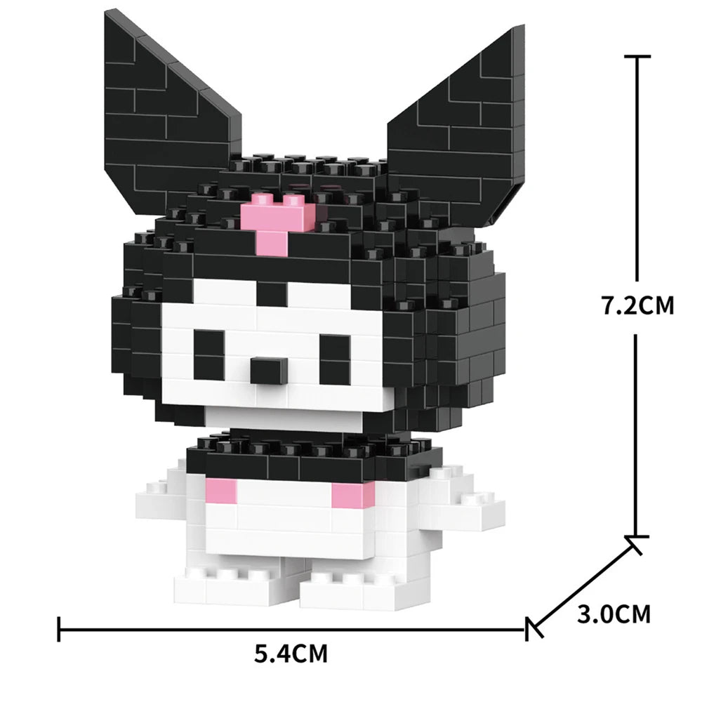 Cartoon Kuromi Cinnamoroll Block Character Assembled Model Building Block Dolls Toy Children Gif