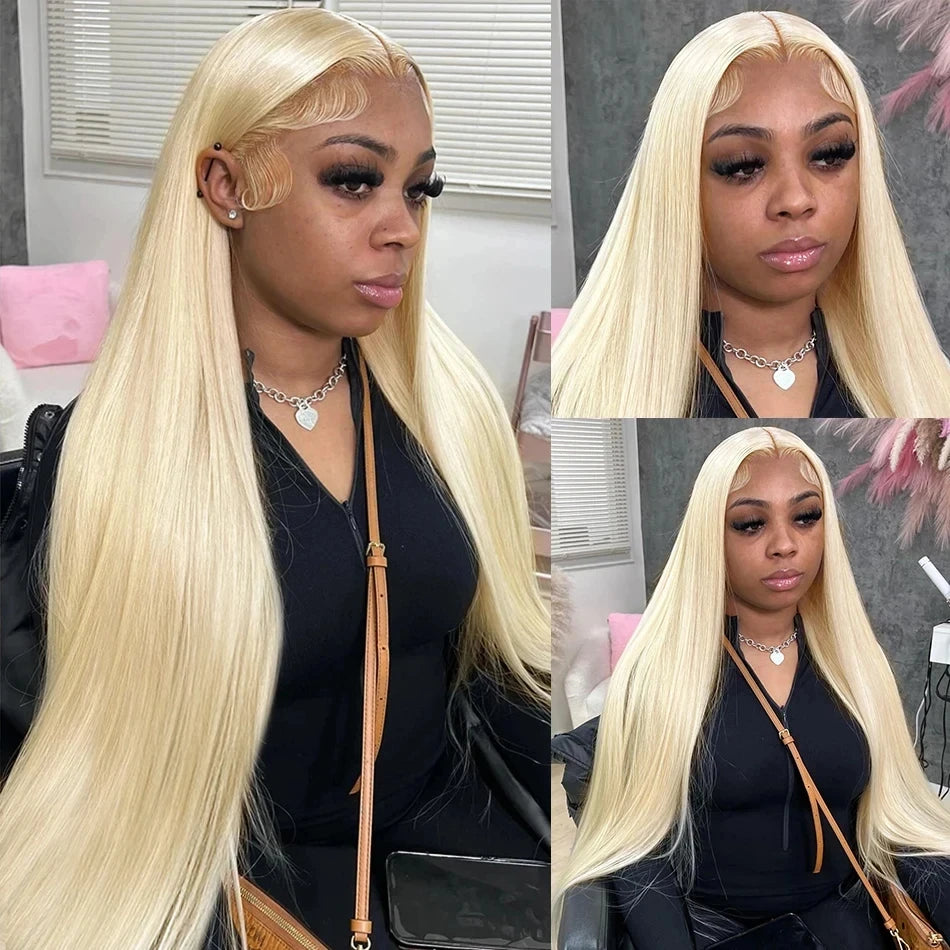 613 Hd Lace Frontal Wig 13x6 Transparent Blonde Wig 30 38 Inch Brazilian 13x4 Lace Front Bone Straight Human Hair Wigs For Women