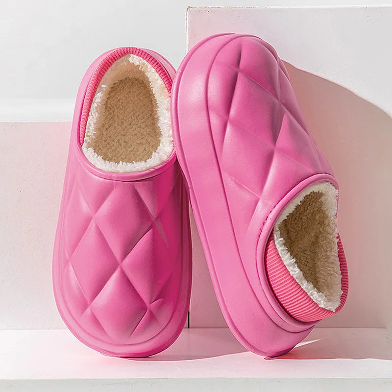 New Fashion Cotton Clogs Slippers Men Winter Warm Home Cotton Shoes Waterproof Garden Shoes Indoor Slip On Shoes For Men